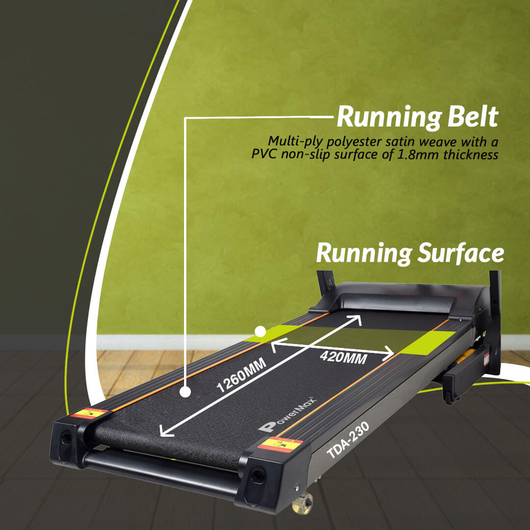 Powermax Fitness TDA-230 2.0HP Semi-Auto Lubrication Motorized Treadmill