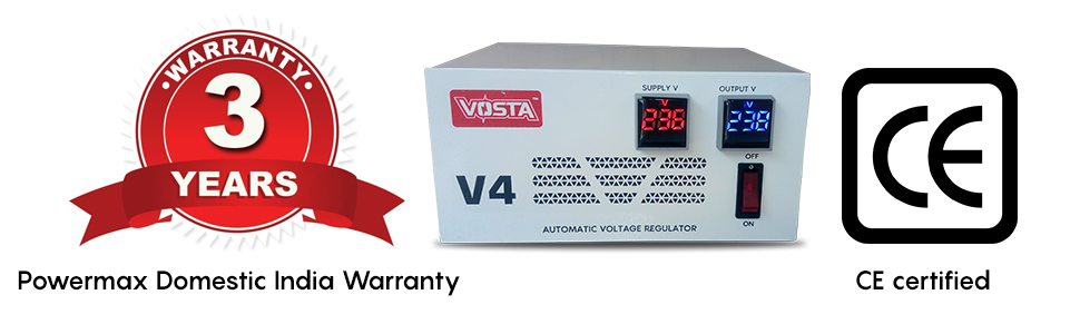 Vosta V4 Digital Stabilizer - Input: 180~270 VAC & Output: 220 VAC (±9%)