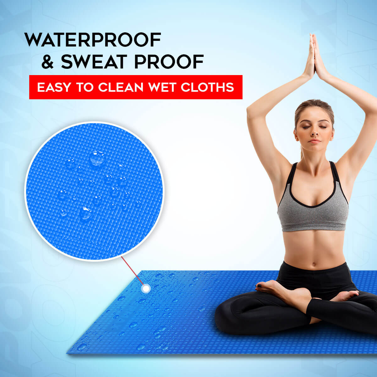 buy powermax 4mm thick premium exercise blue color yoga mat
