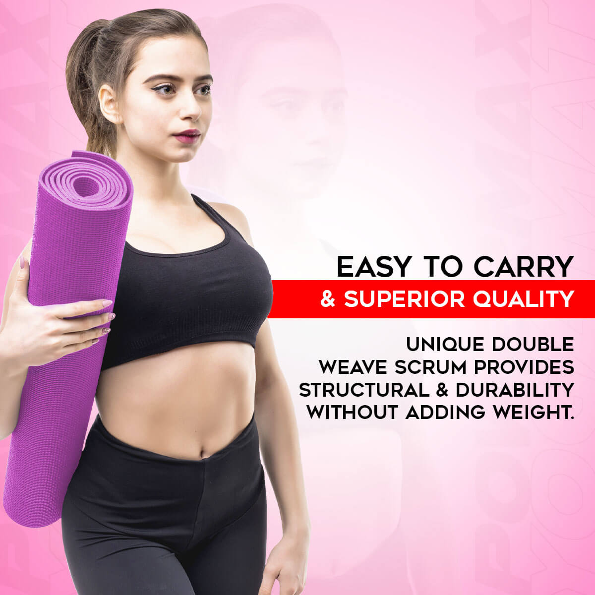 buy powermax 6mm thick premium exercise pink color yoga mat
