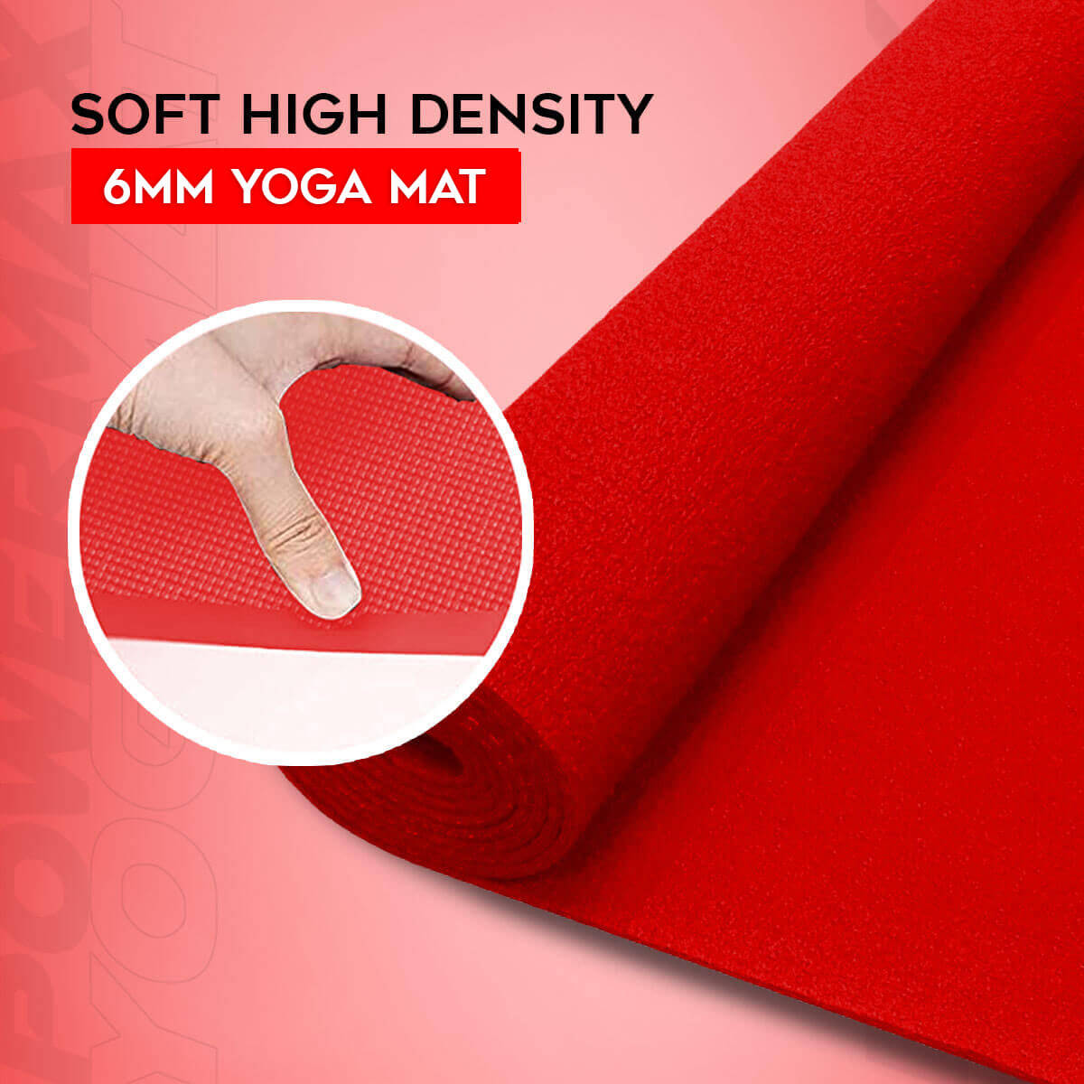 buy powermax 6mm thick premium exercise red color yoga mat