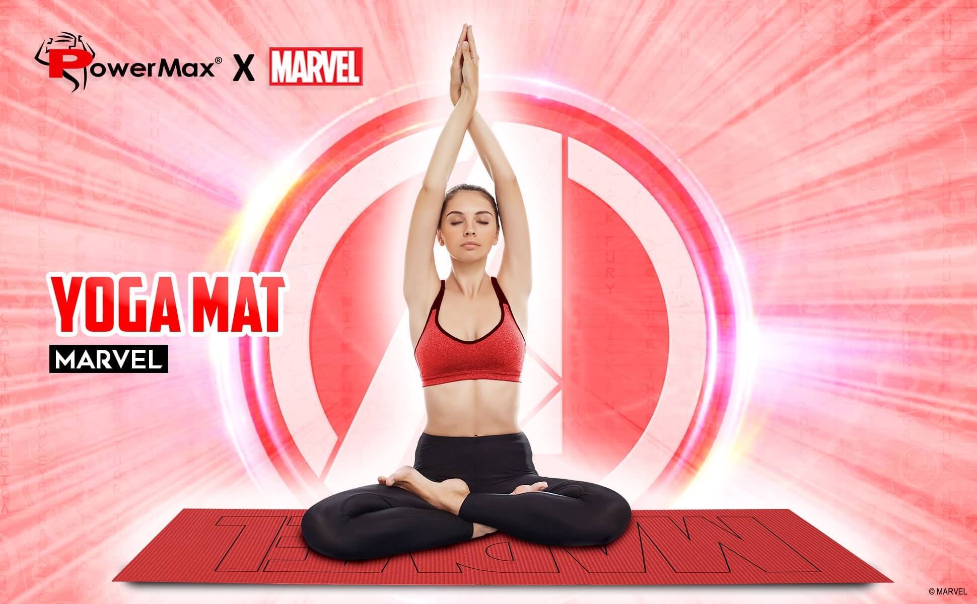 buy powermax x marvel yp6-1.1 marvel pvc yoga mat with bag for gym workout