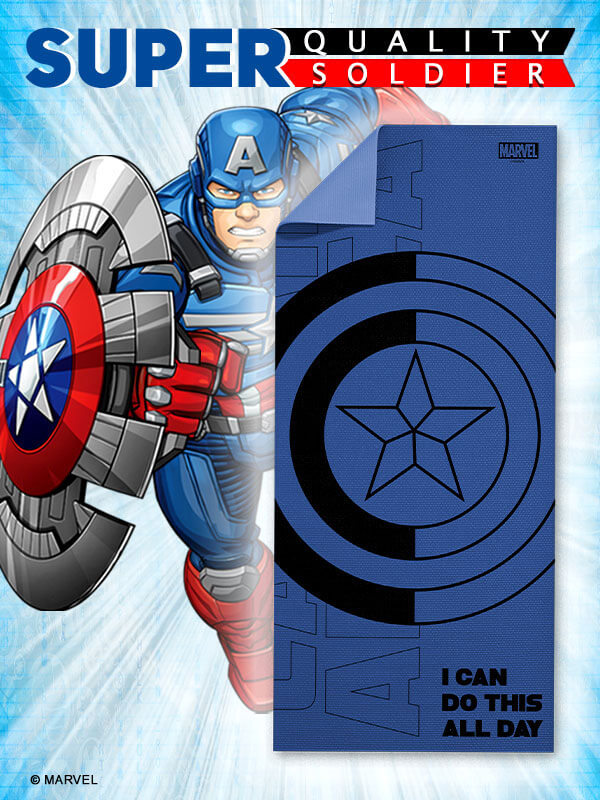 buy powermax x marvel yp6-1.2 captain america pvc yoga mat with bag for gym workout