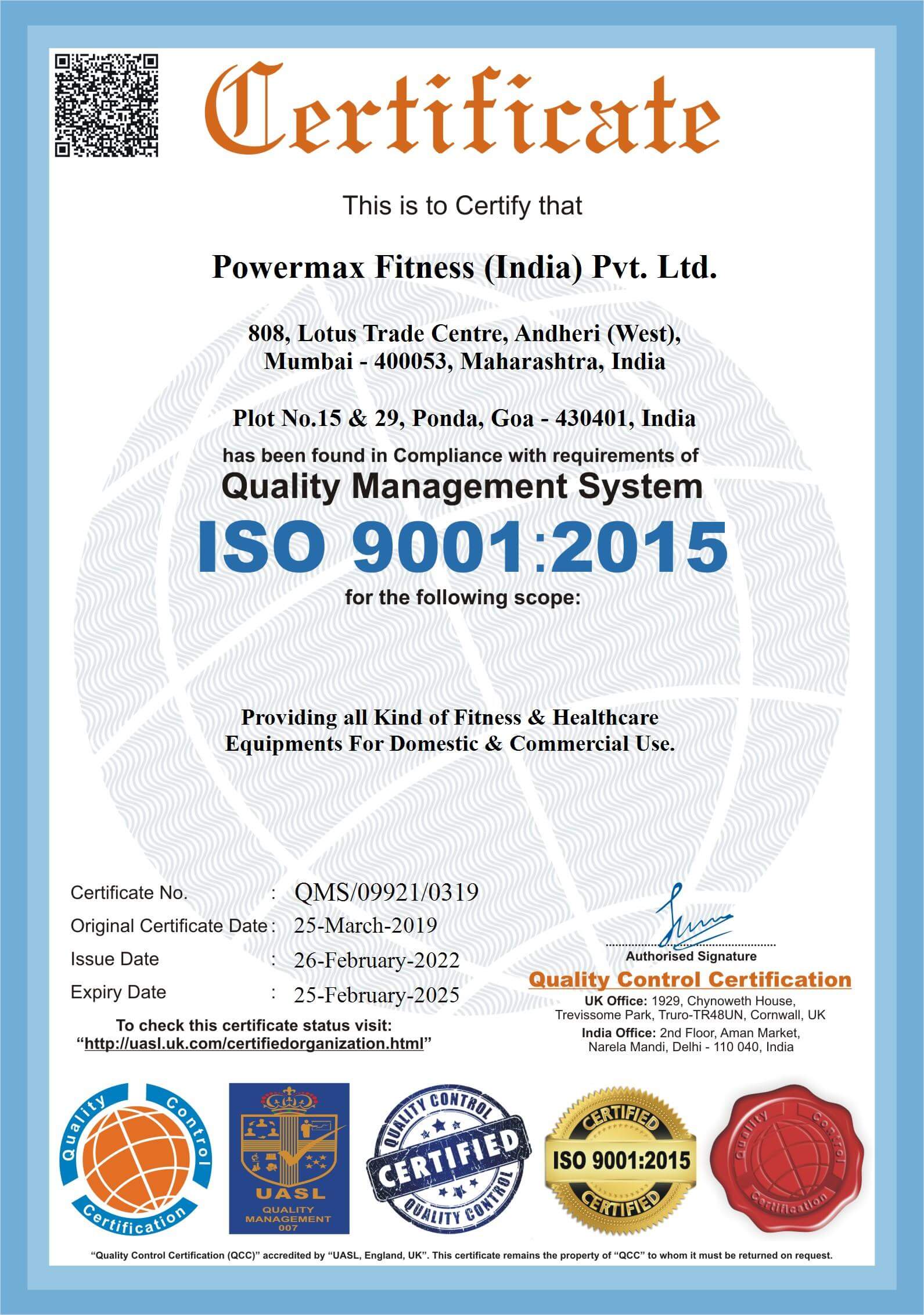 ISO CERTIFICATE