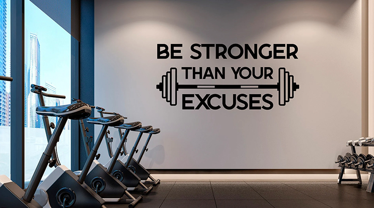 Add motivational decor to your office gym design