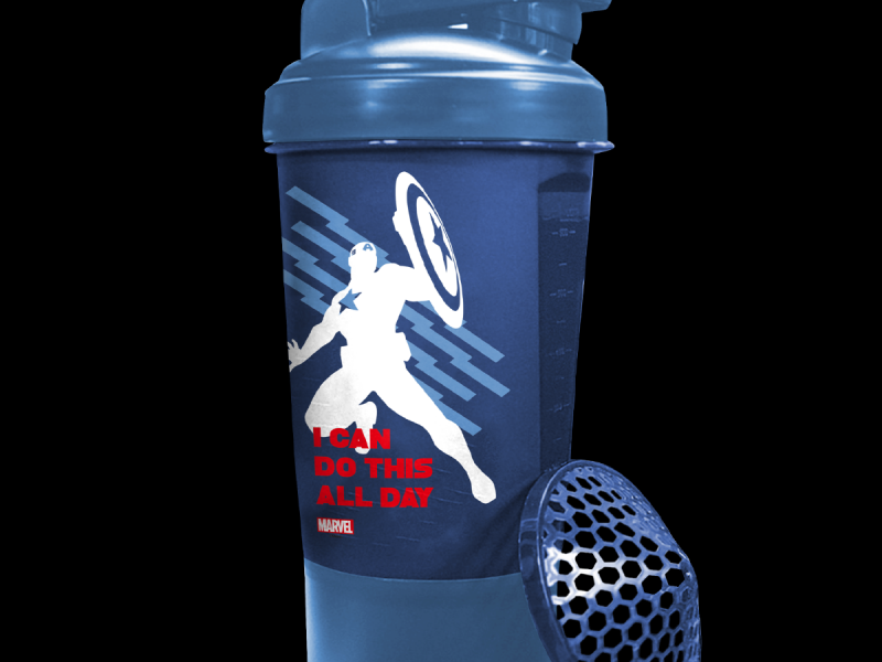 Marvel MSB-6S Protein Shaker Bottle with Single Storage Red - shop Disney